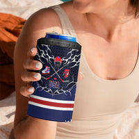 Custom USA Ice Hockey 4 in 1 Can Cooler Tumbler United Ice Power
