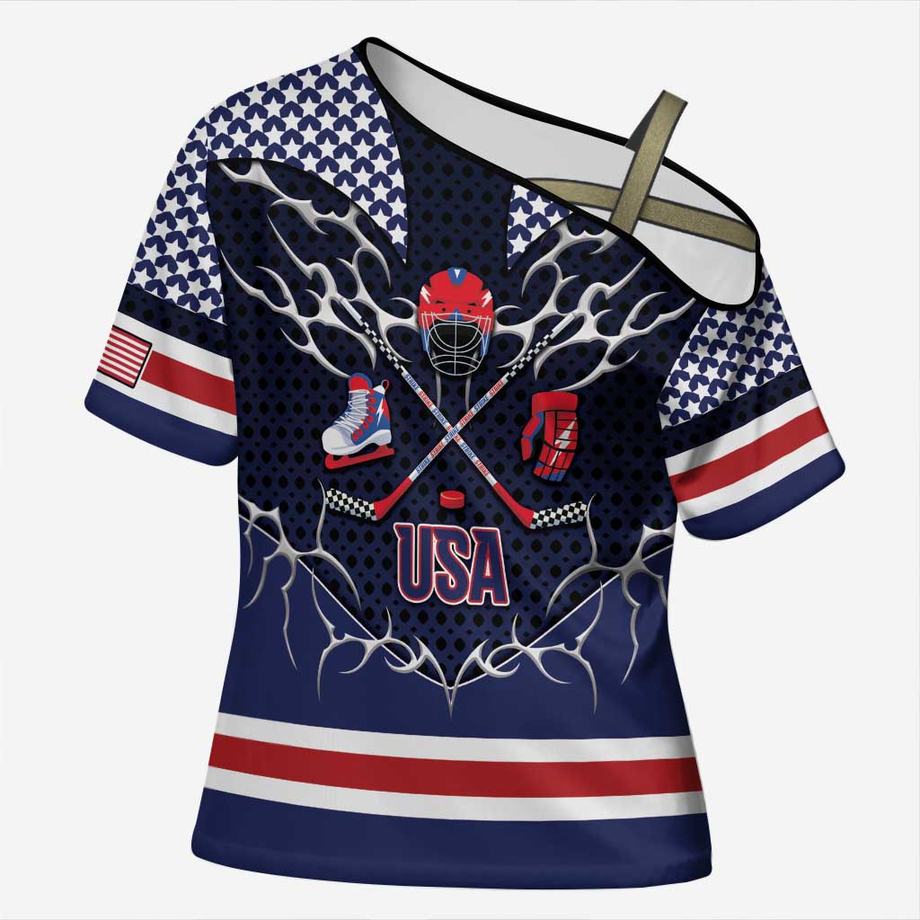 Custom USA Ice Hockey Cross Shoulder Shirt United Ice Power