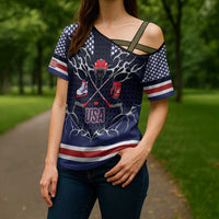 Custom USA Ice Hockey Cross Shoulder Shirt United Ice Power