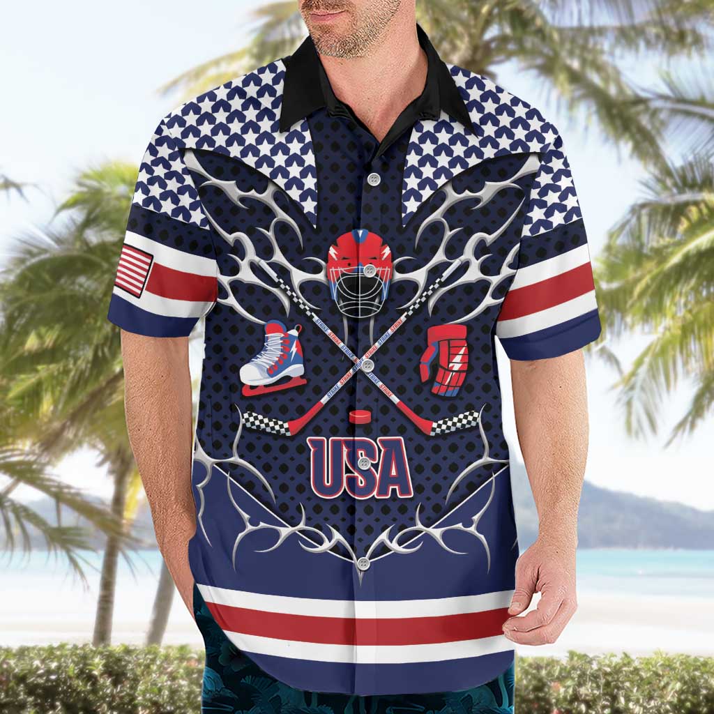 Custom USA Ice Hockey Hawaiian Shirt United Ice Power