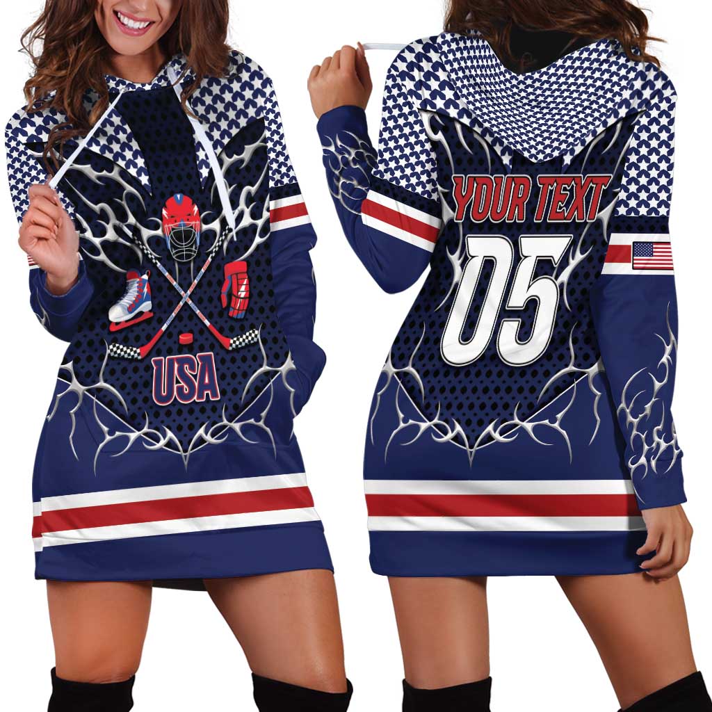 Custom USA Ice Hockey Hoodie Dress United Ice Power