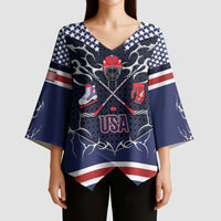Custom USA Ice Hockey Kimono Sleeve Blouse United Ice Power