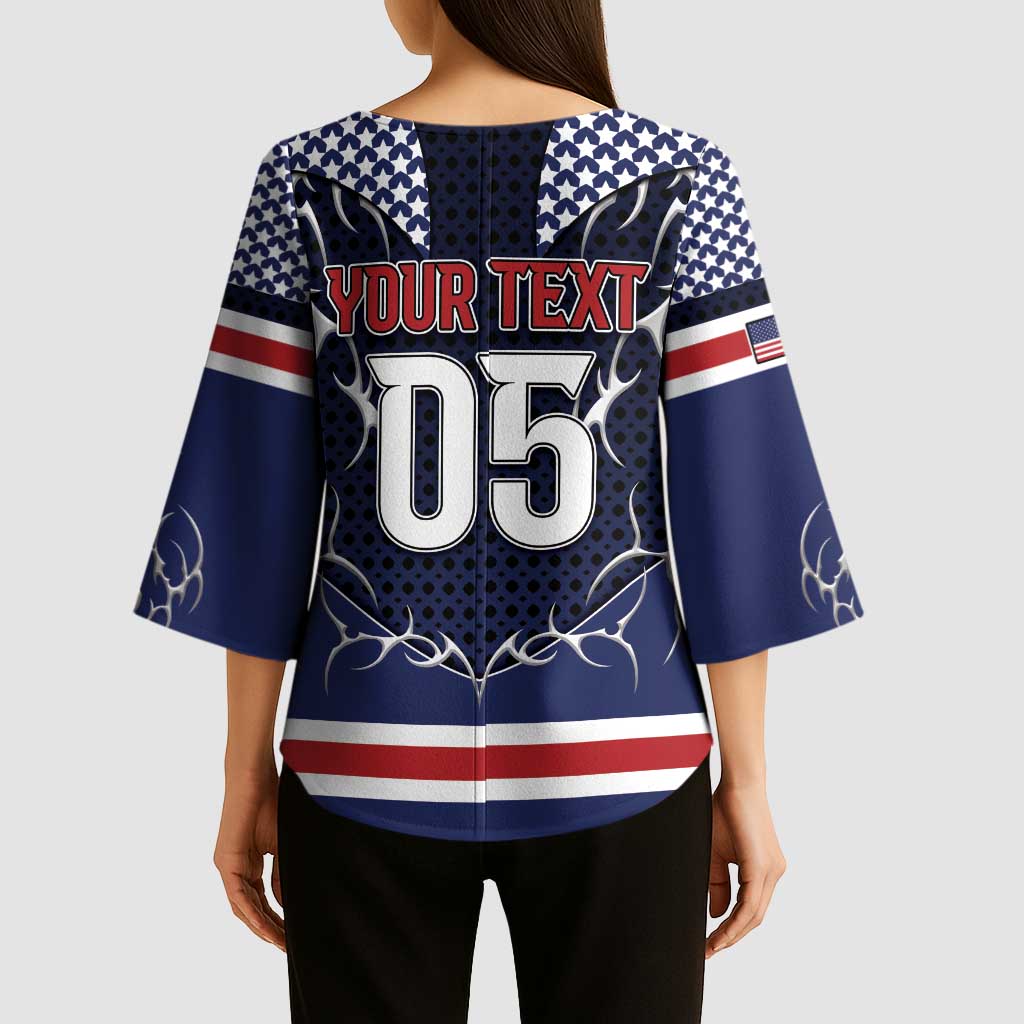 Custom USA Ice Hockey Kimono Sleeve Blouse United Ice Power