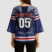 Custom USA Ice Hockey Kimono Sleeve Blouse United Ice Power