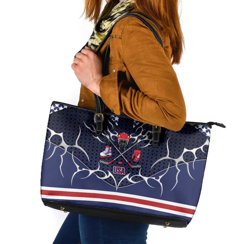 USA Ice Hockey Leather Tote Bag United Ice Power