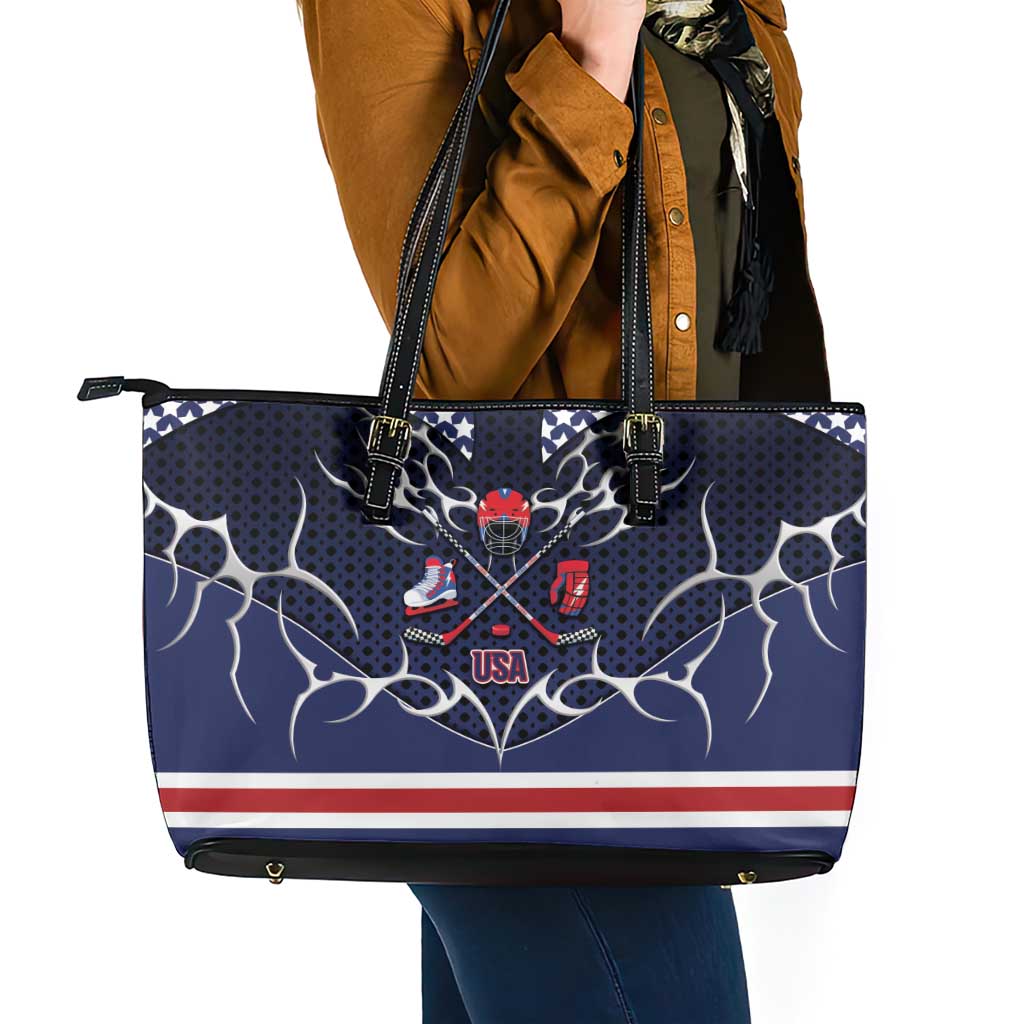 USA Ice Hockey Leather Tote Bag United Ice Power