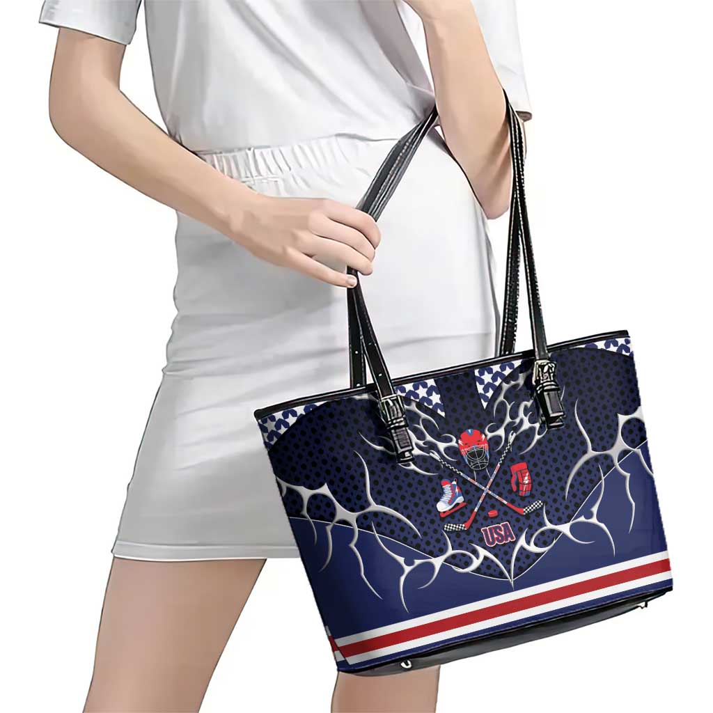 USA Ice Hockey Leather Tote Bag United Ice Power