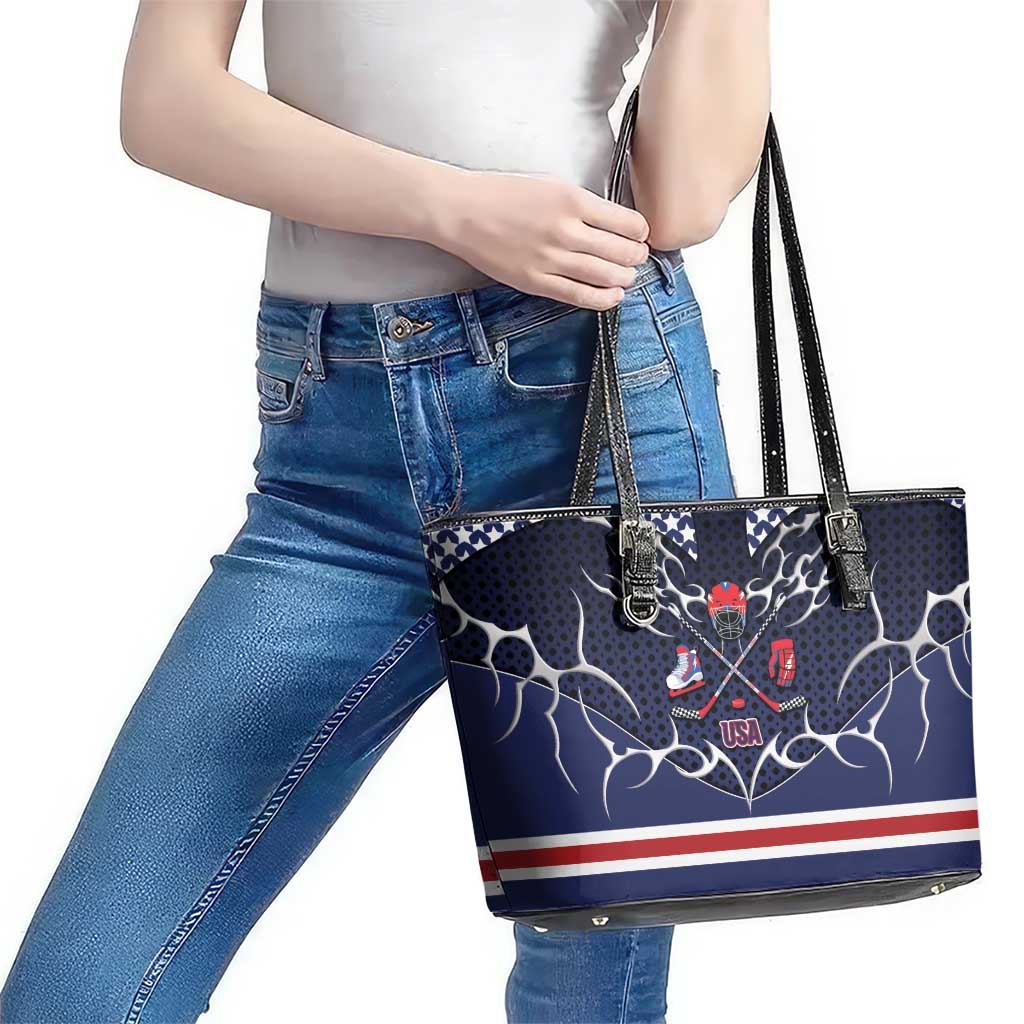 USA Ice Hockey Leather Tote Bag United Ice Power