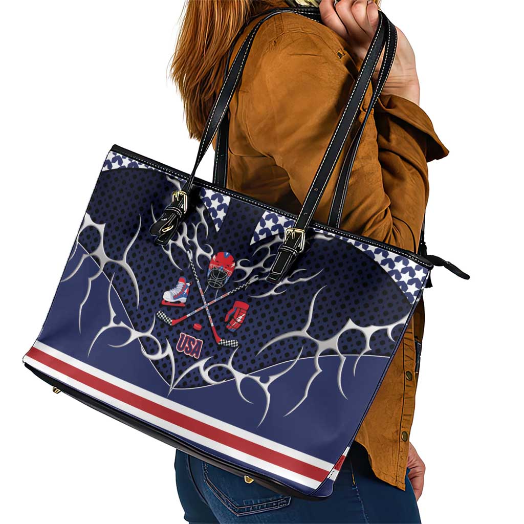 USA Ice Hockey Leather Tote Bag United Ice Power