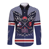 Custom USA Ice Hockey Long Sleeve Button Shirt United Ice Power