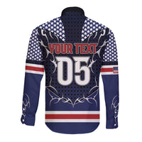Custom USA Ice Hockey Long Sleeve Button Shirt United Ice Power