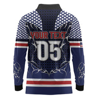 Custom USA Ice Hockey Long Sleeve Polo Shirt United Ice Power