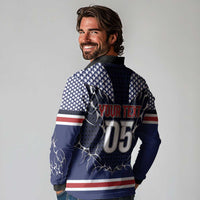 Custom USA Ice Hockey Long Sleeve Polo Shirt United Ice Power