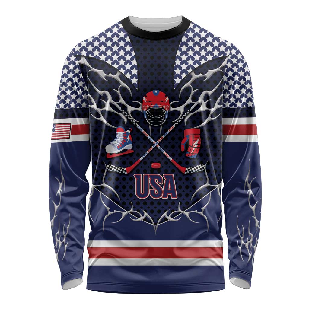 Custom USA Ice Hockey Long Sleeve Shirt United Ice Power