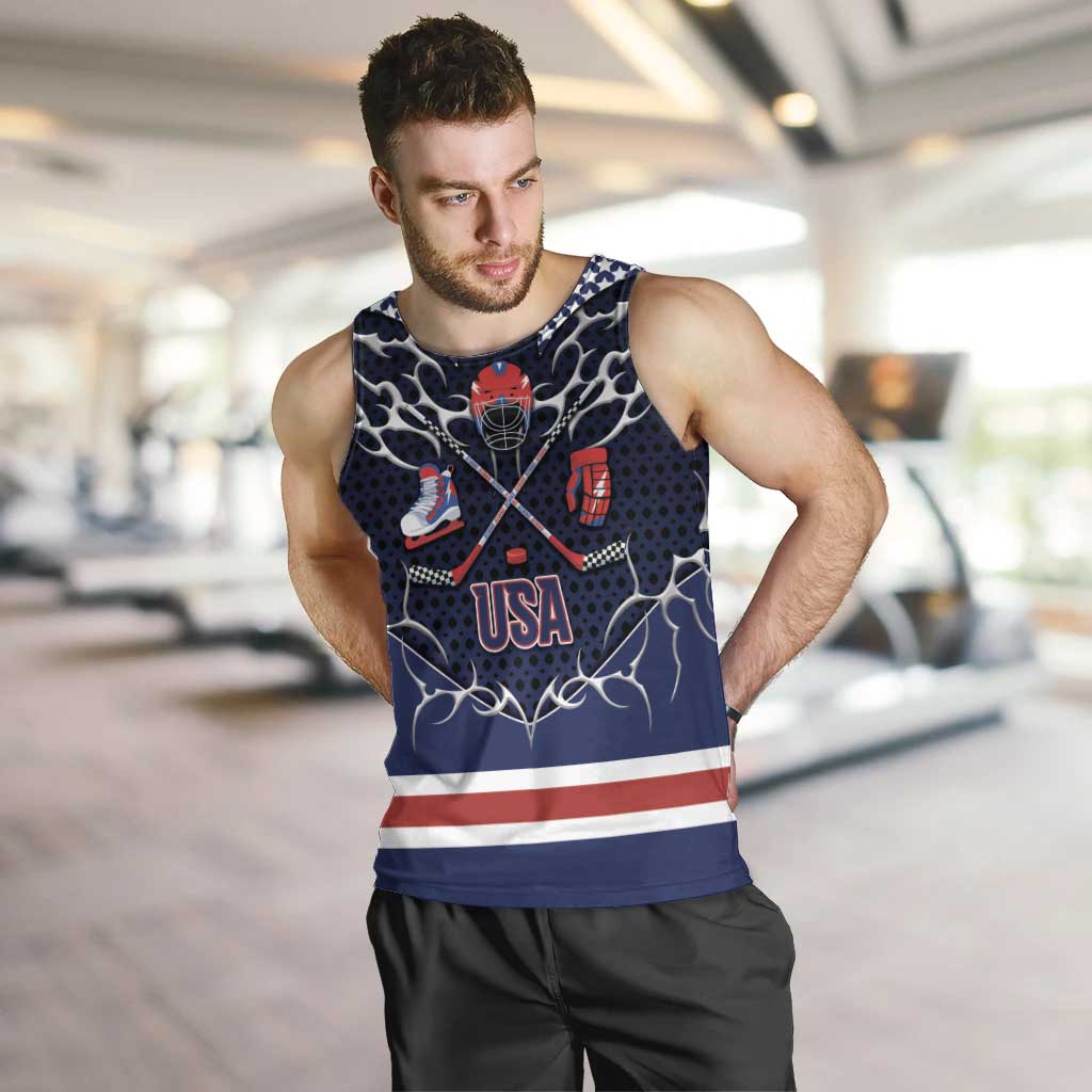 Custom USA Ice Hockey Men Tank Top United Ice Power