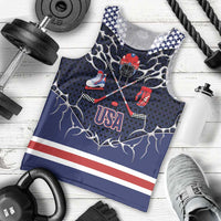 Custom USA Ice Hockey Men Tank Top United Ice Power
