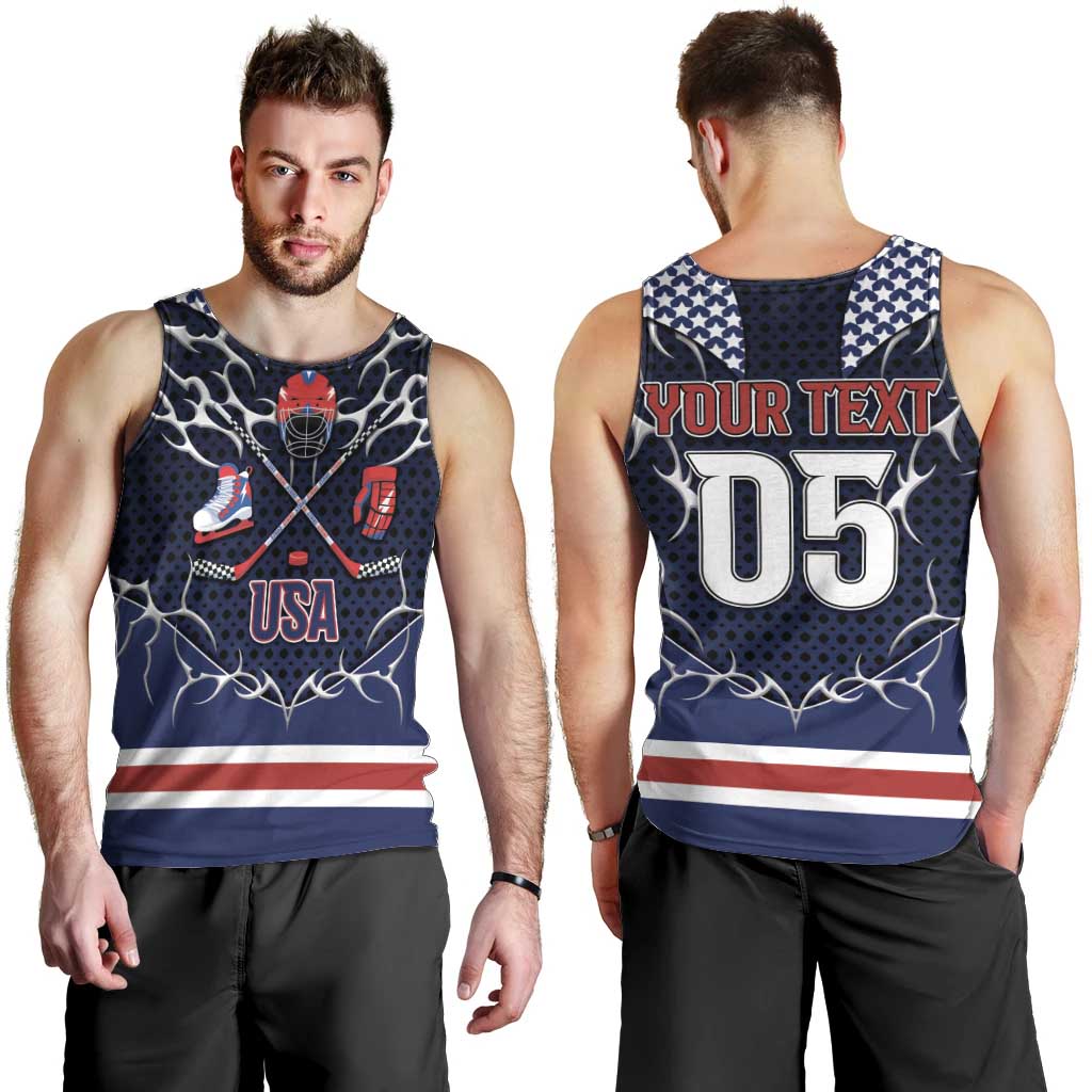 Custom USA Ice Hockey Men Tank Top United Ice Power