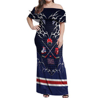 Custom USA Ice Hockey Off Shoulder Maxi Dress United Ice Power