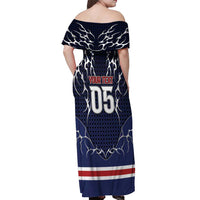 Custom USA Ice Hockey Off Shoulder Maxi Dress United Ice Power