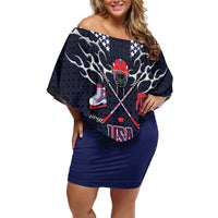 Custom USA Ice Hockey Off Shoulder Short Dress United Ice Power