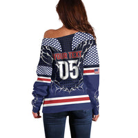Custom USA Ice Hockey Off Shoulder Sweater United Ice Power