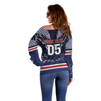 Custom USA Ice Hockey Off Shoulder Sweater United Ice Power