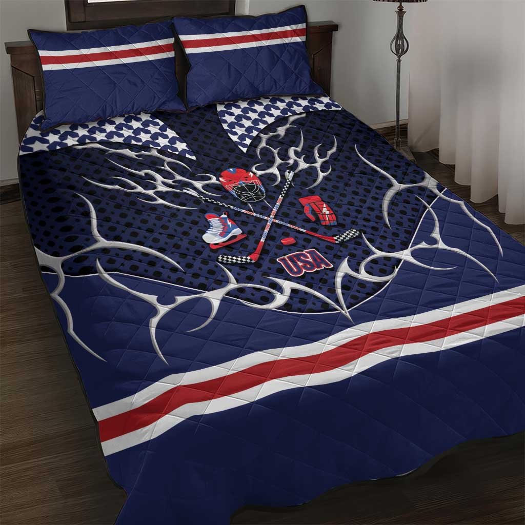 USA Ice Hockey Quilt Bed Set United Ice Power