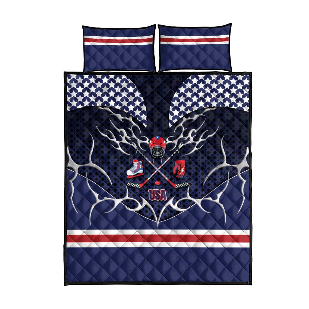 USA Ice Hockey Quilt Bed Set United Ice Power