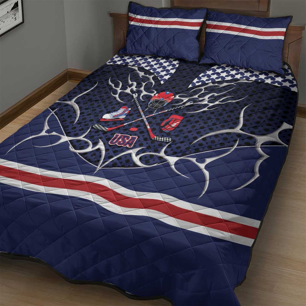 USA Ice Hockey Quilt Bed Set United Ice Power