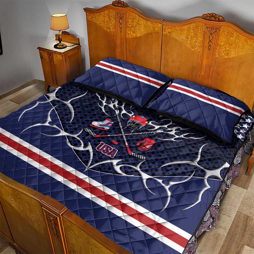 USA Ice Hockey Quilt Bed Set United Ice Power