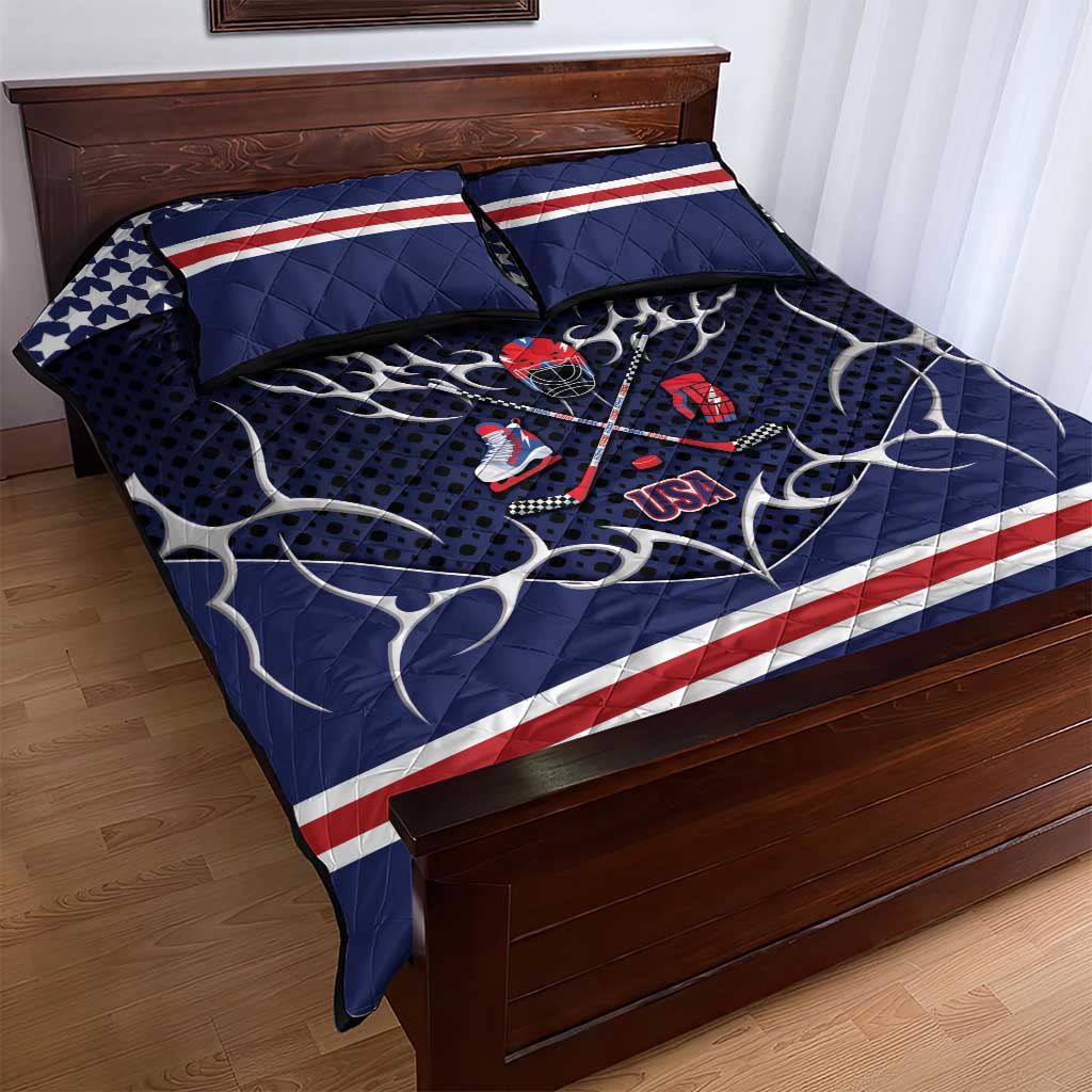 USA Ice Hockey Quilt Bed Set United Ice Power