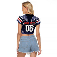 Custom USA Ice Hockey Raglan Cropped T Shirt United Ice Power