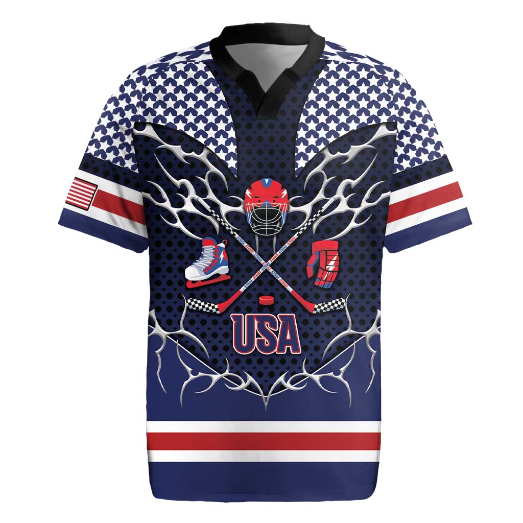 Custom USA Ice Hockey Rugby Jersey United Ice Power