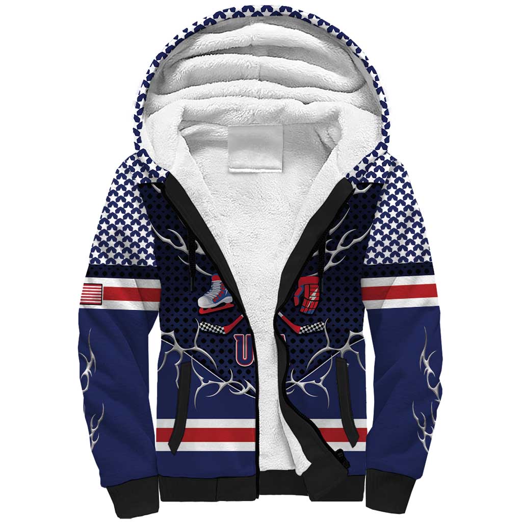 Custom USA Ice Hockey Sherpa Hoodie United Ice Power