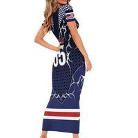 Custom USA Ice Hockey Short Sleeve Bodycon Dress United Ice Power