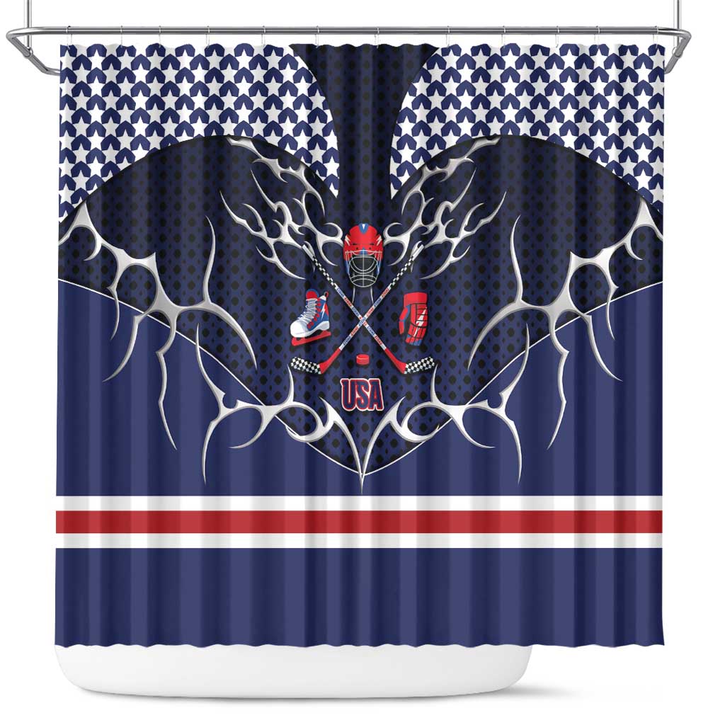 USA Ice Hockey Shower Curtain United Ice Power