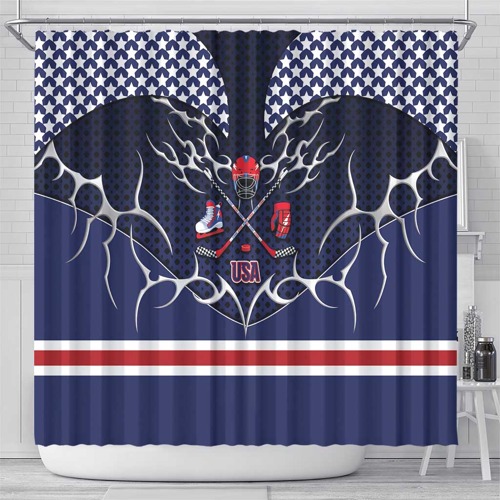 USA Ice Hockey Shower Curtain United Ice Power