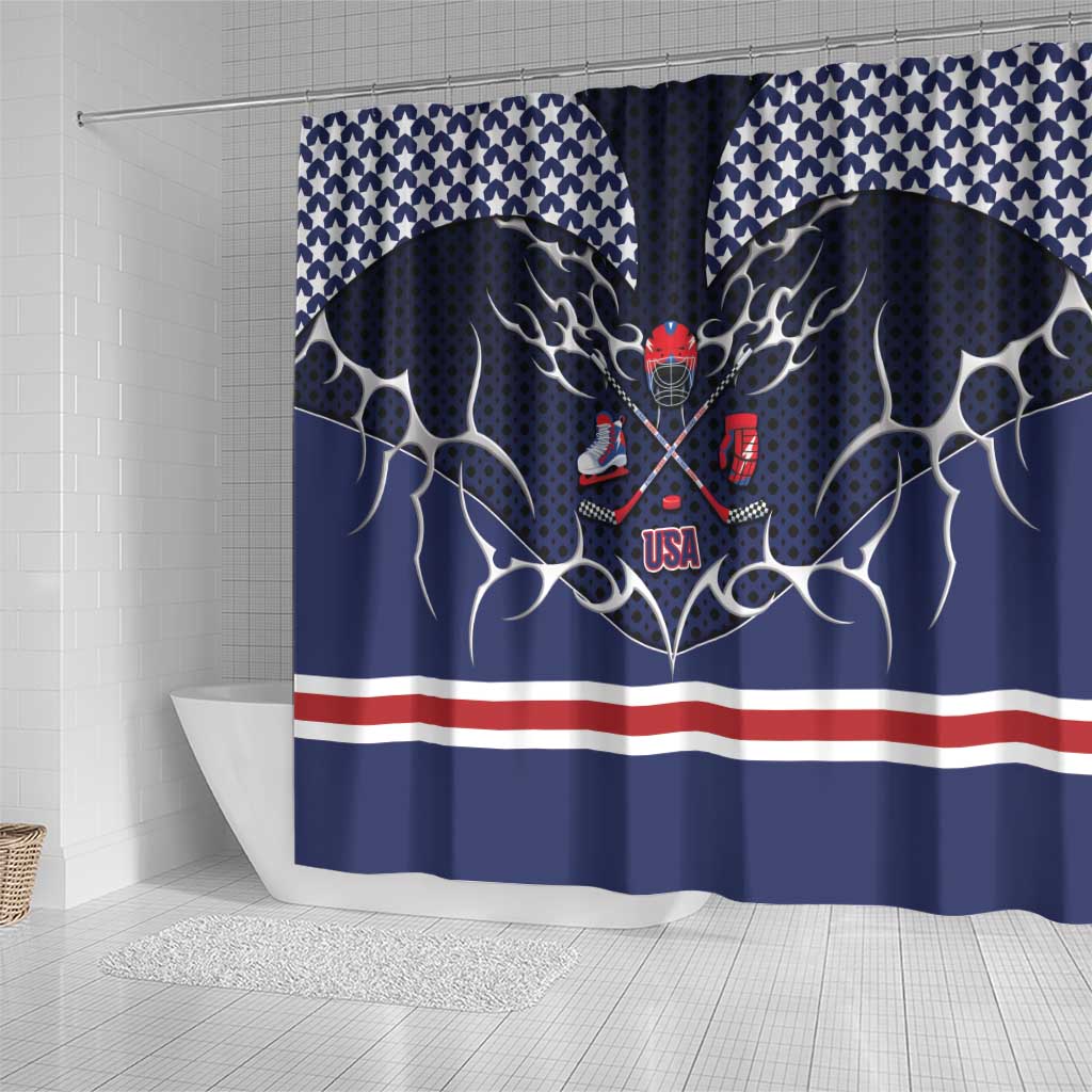 USA Ice Hockey Shower Curtain United Ice Power
