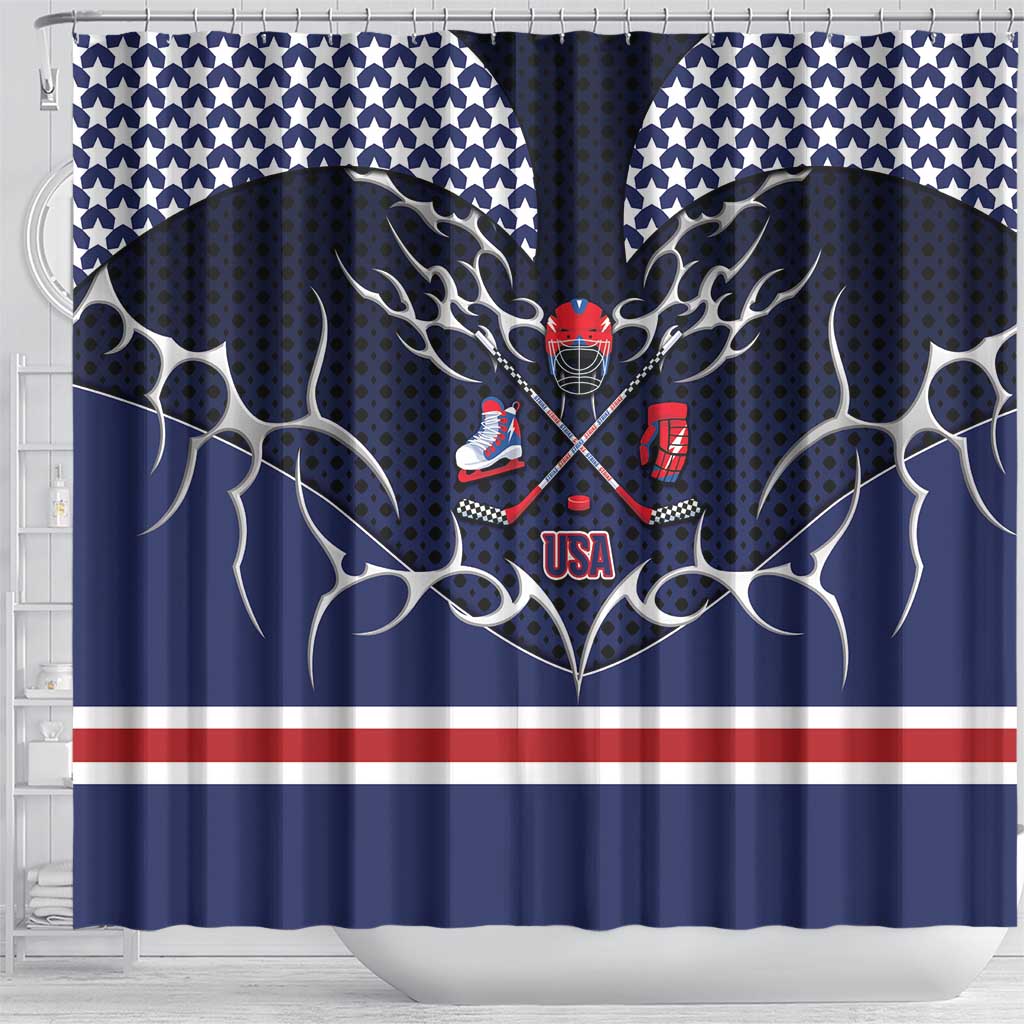 USA Ice Hockey Shower Curtain United Ice Power