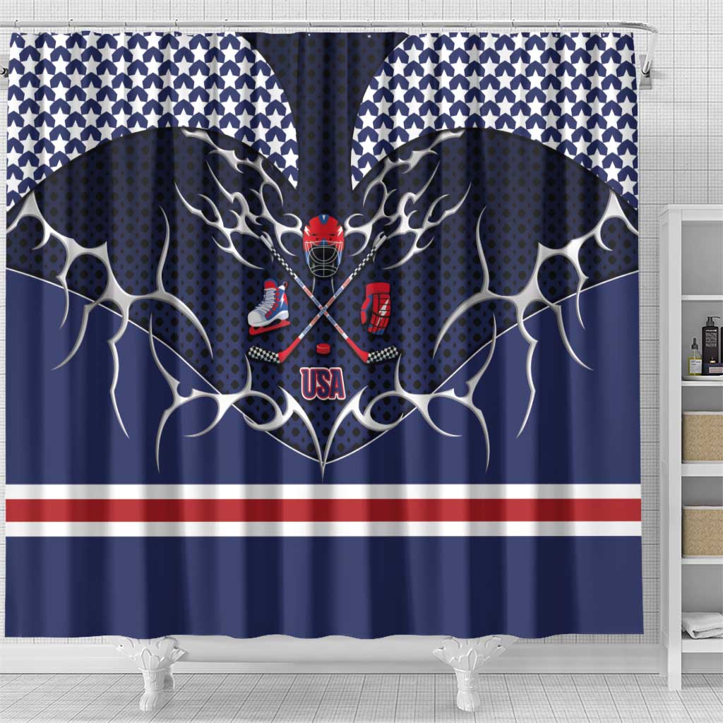 USA Ice Hockey Shower Curtain United Ice Power