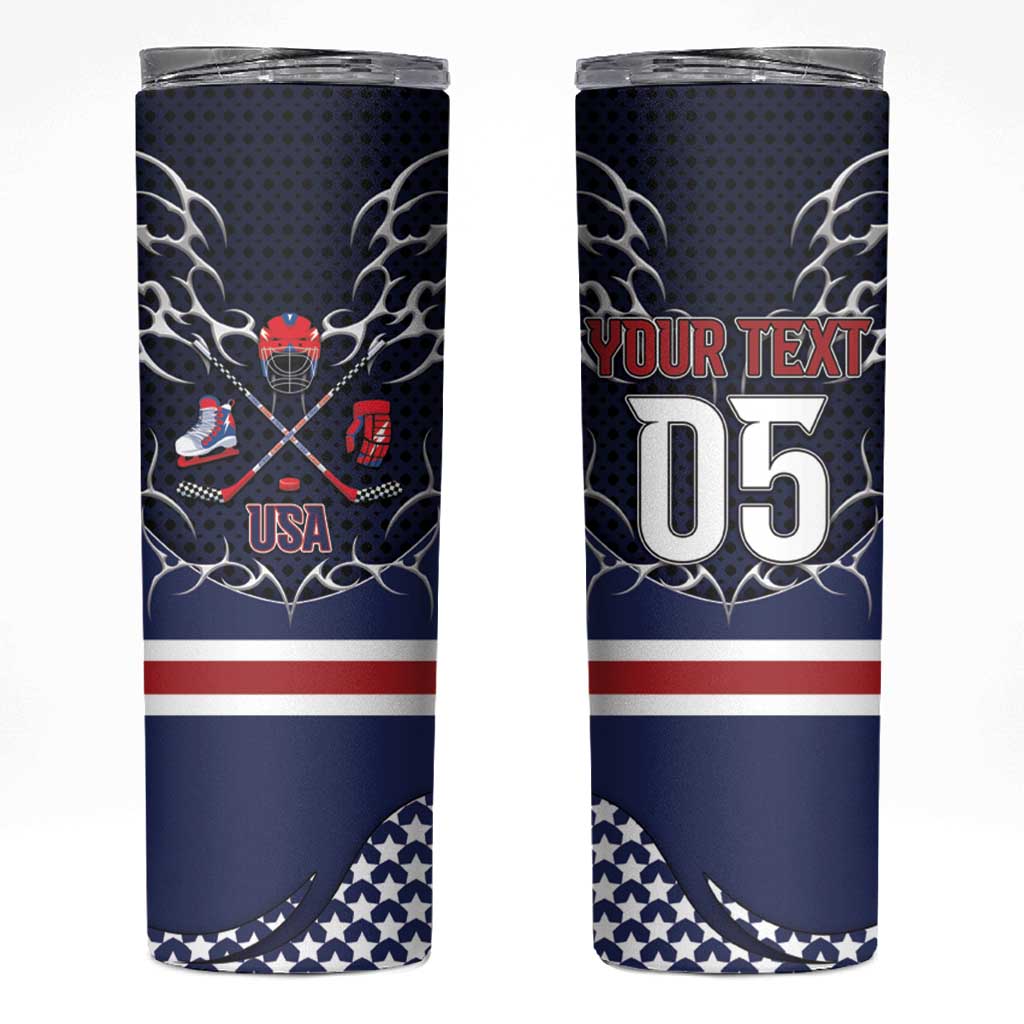 Custom USA Ice Hockey Skinny Tumbler United Ice Power