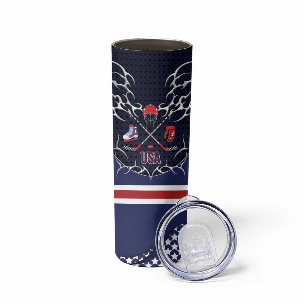 Custom USA Ice Hockey Skinny Tumbler United Ice Power