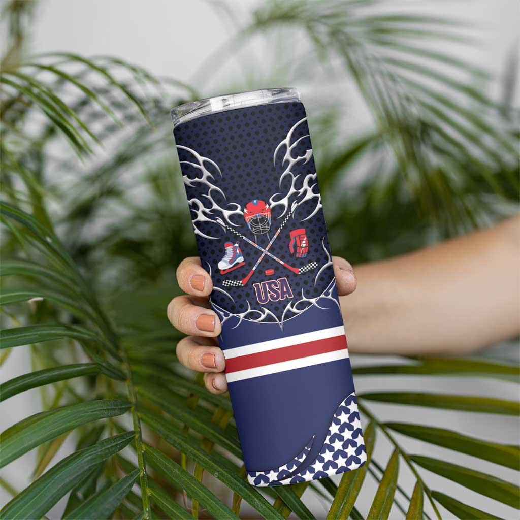 Custom USA Ice Hockey Skinny Tumbler United Ice Power