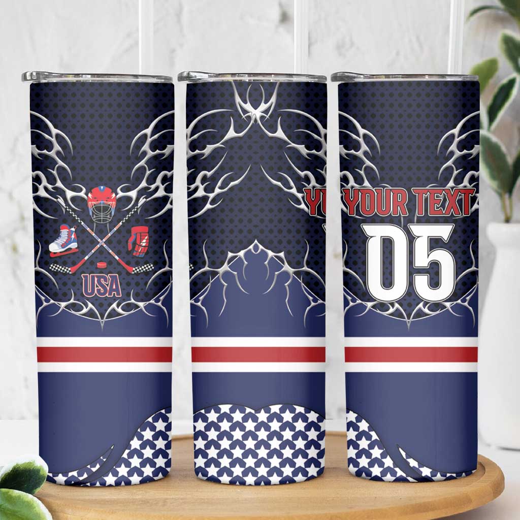 Custom USA Ice Hockey Skinny Tumbler United Ice Power