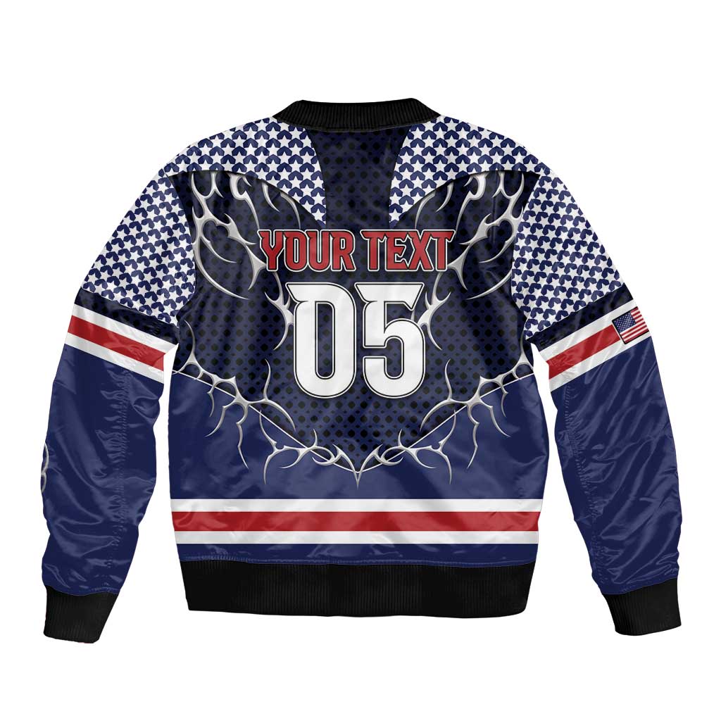 Custom USA Ice Hockey Sleeve Zip Bomber Jacket United Ice Power