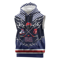 Custom USA Ice Hockey Sleeveless Hoodie United Ice Power