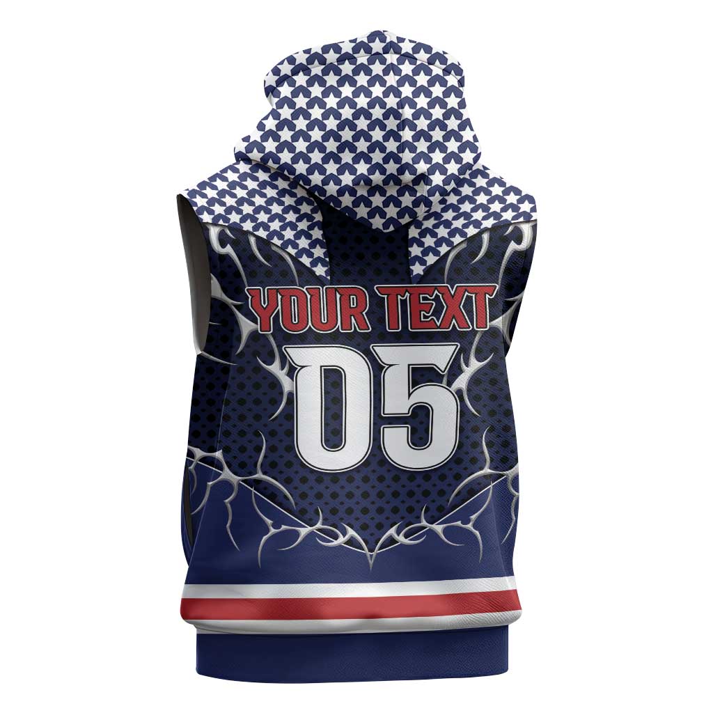 Custom USA Ice Hockey Sleeveless Hoodie United Ice Power