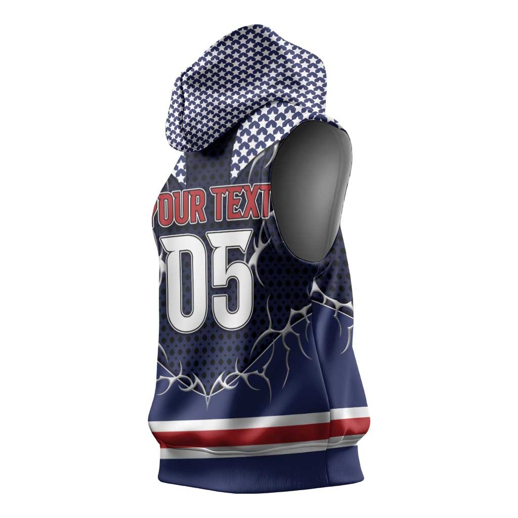 Custom USA Ice Hockey Sleeveless Hoodie United Ice Power