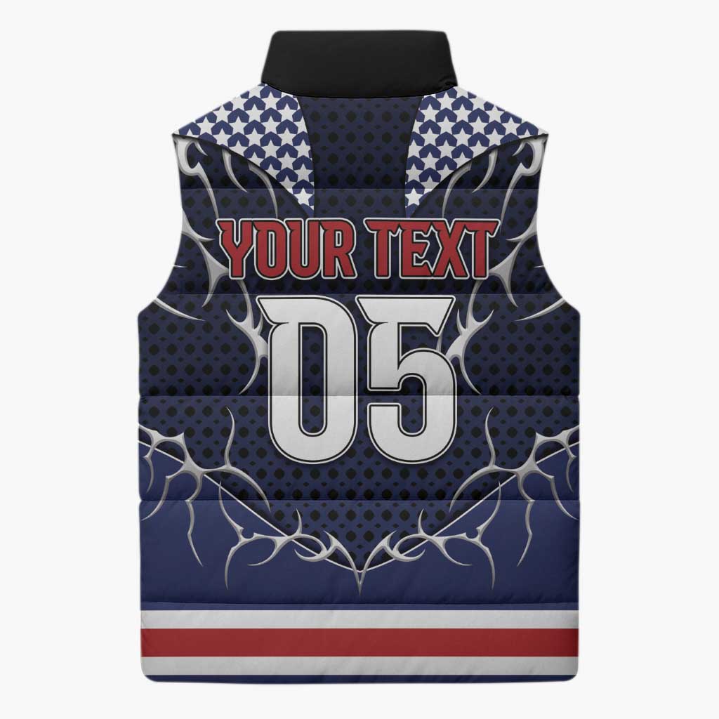 Custom USA Ice Hockey Sleeveless Puffer Jacket United Ice Power