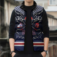 Custom USA Ice Hockey Sleeveless Puffer Jacket United Ice Power